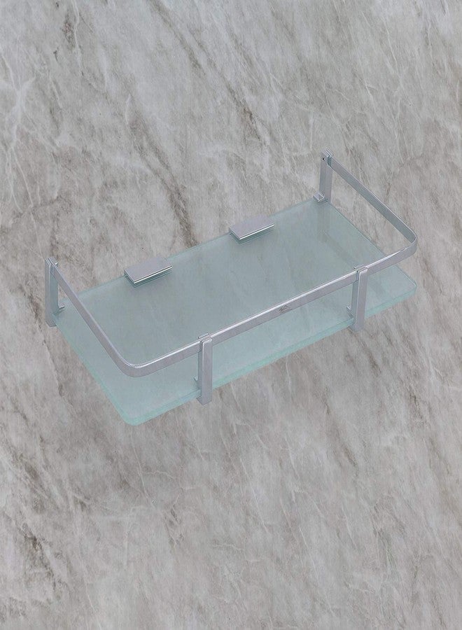 أتلانتيك رف زجاجي جداري من أتلانتيك بلاتينا بلمسة نهائية من الكروم النحاسي، مناسب للمطبخ والحمام، رفوف زجاجية متعددة الأغراض، رف جداري (بلاتينا 15 بوصة × 6 بوصات). - Image 4